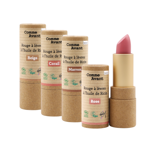 Rouge à lèvres à l'huile de ricin (corail) - 2